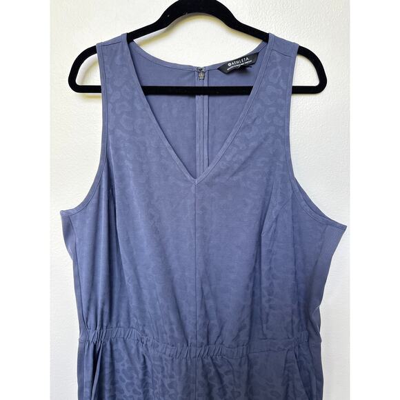 Athleta Brooklyn Textured Jumpsuit Medieval Violet Purple Women's Plus Size 18 - Picture 4 of 9